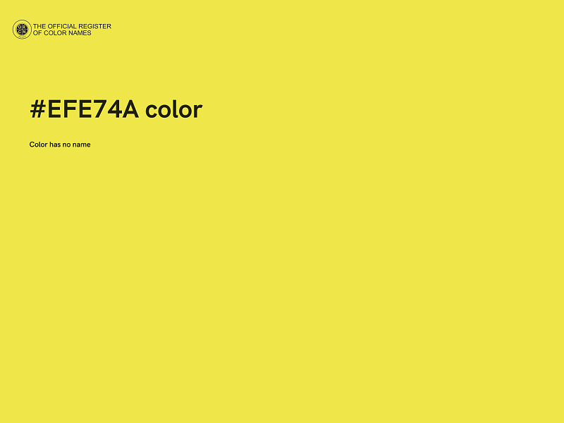 #EFE74A color image