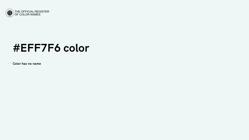 #EFF7F6 color image