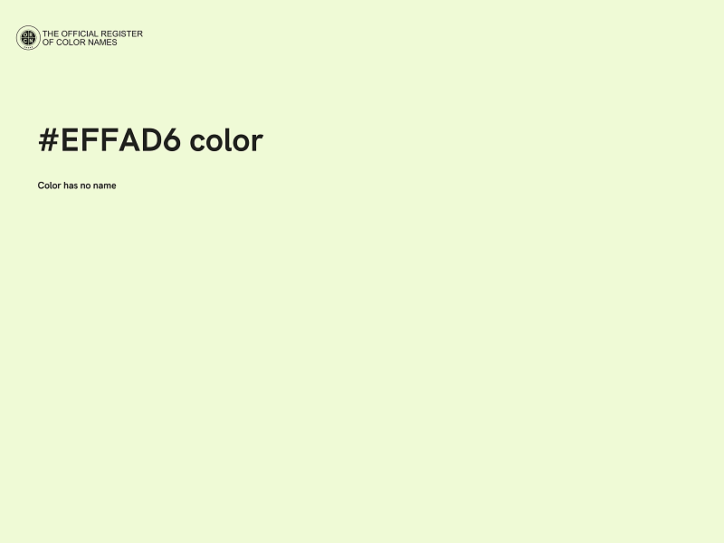 #EFFAD6 color image