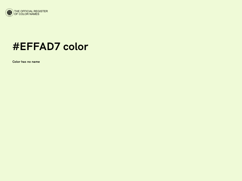 #EFFAD7 color image