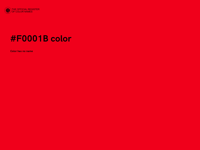 #F0001B color image