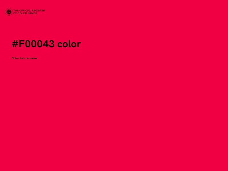 #F00043 color image