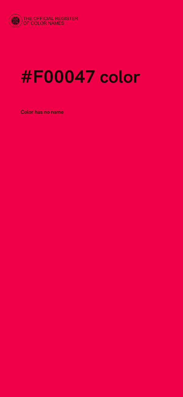 #F00047 color image