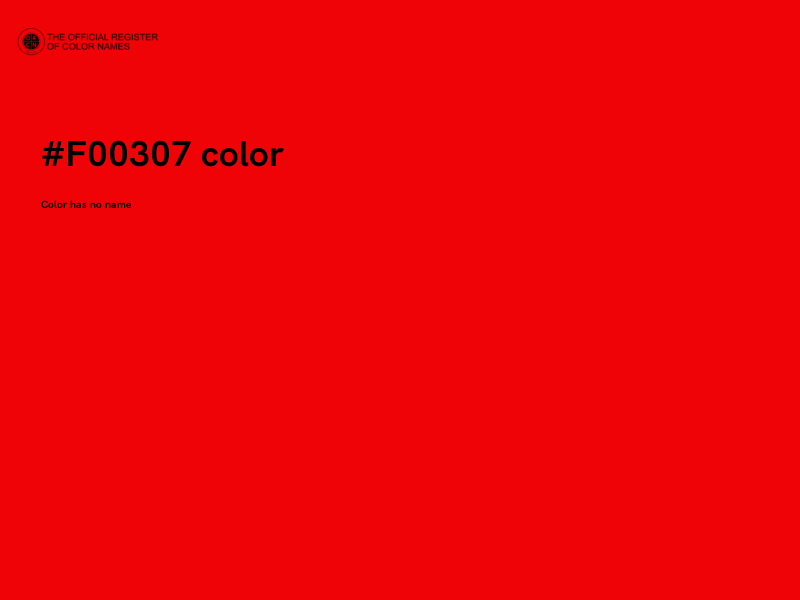 #F00307 color image