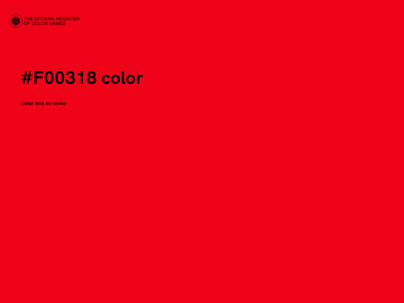 #F00318 color image