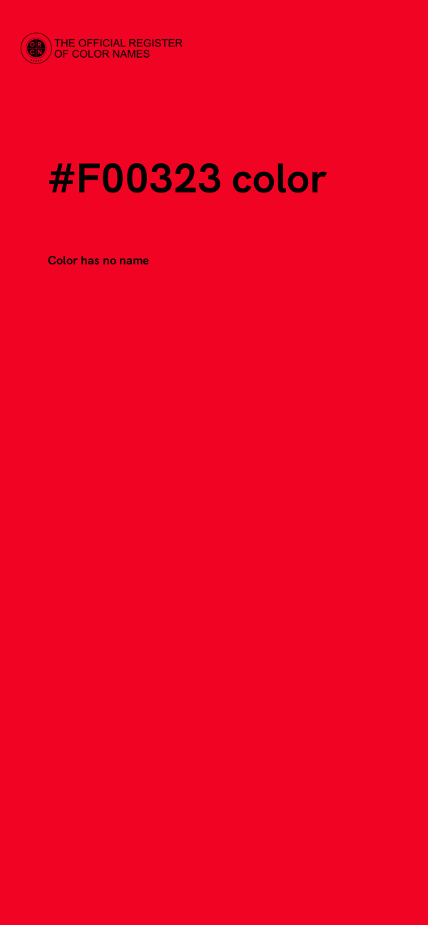 #F00323 color image