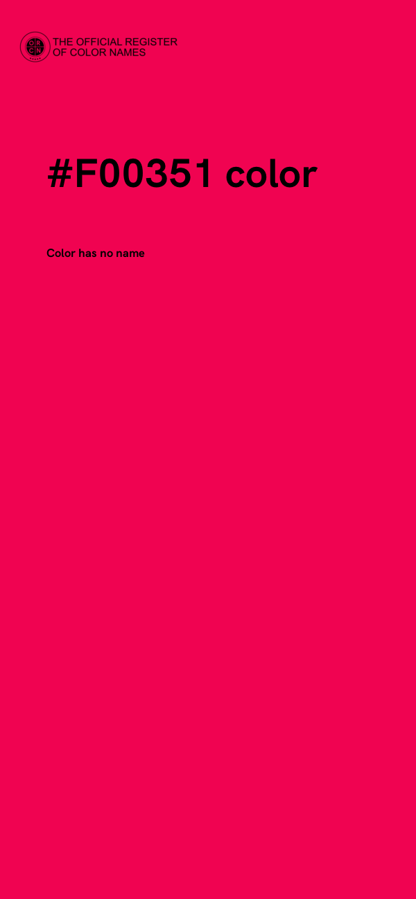 #F00351 color image