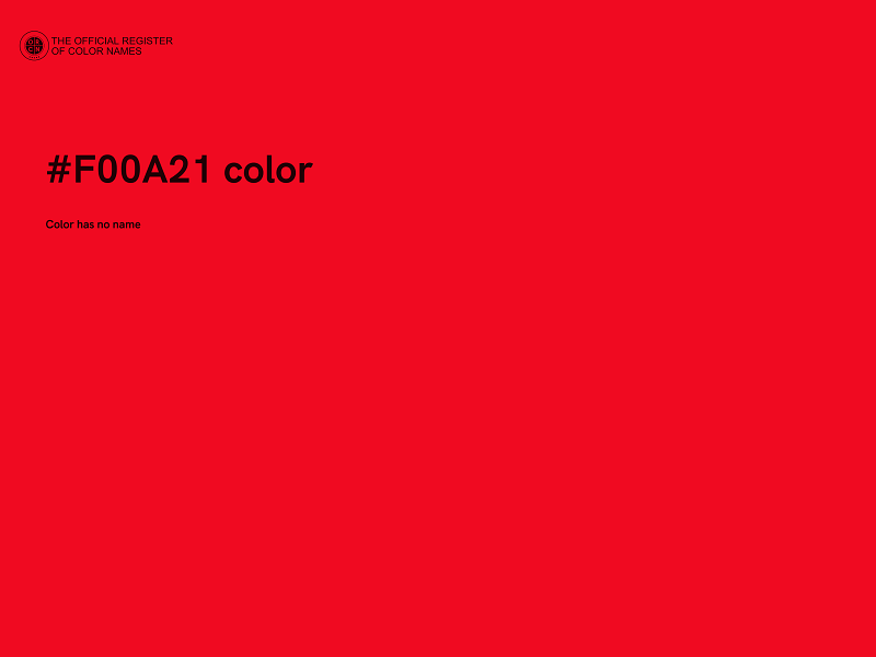 #F00A21 color image