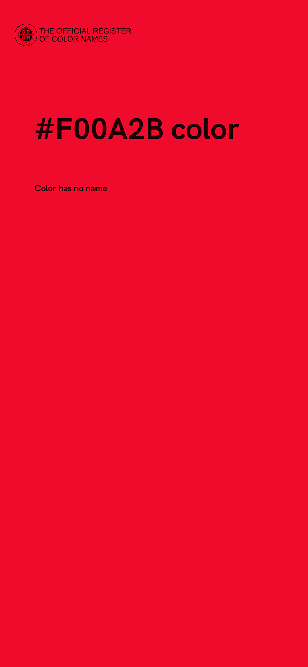 #F00A2B color image