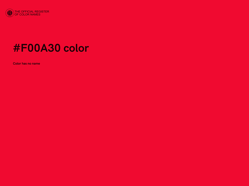 #F00A30 color image