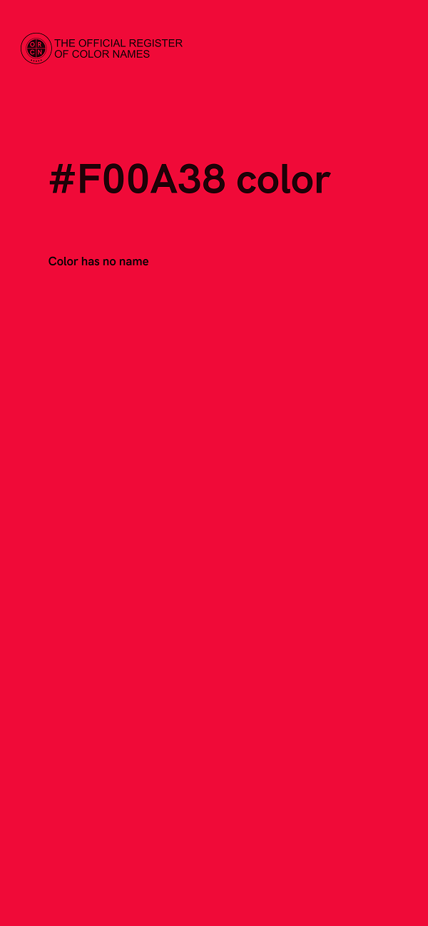 #F00A38 color image