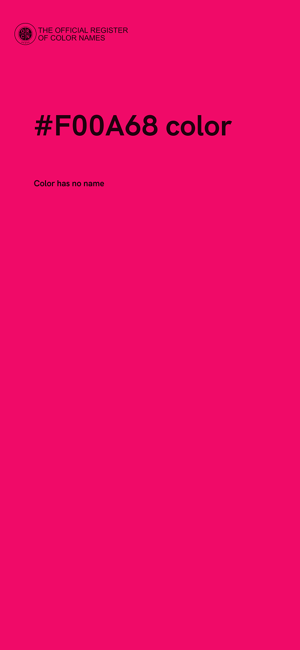 #F00A68 color image