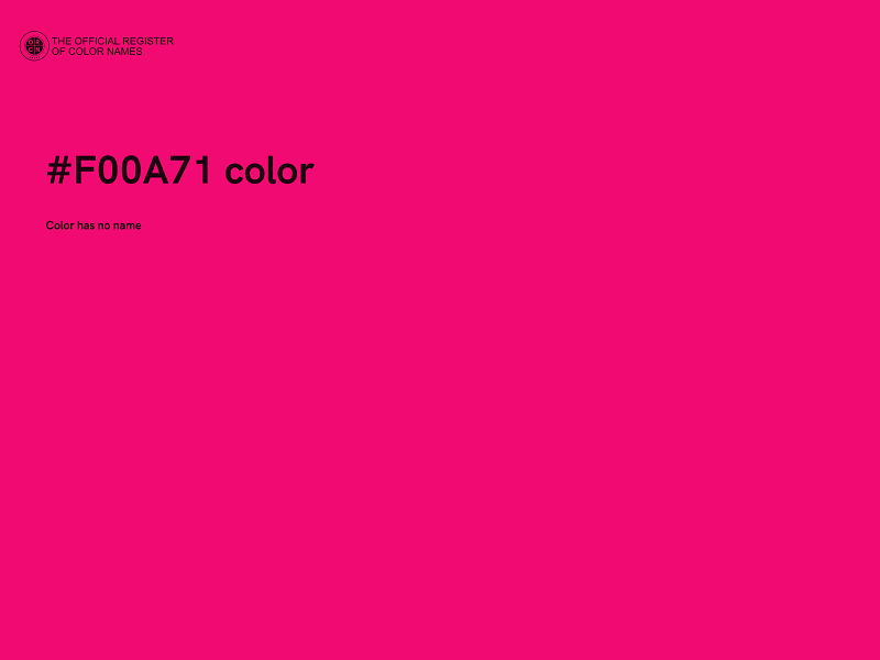 #F00A71 color image