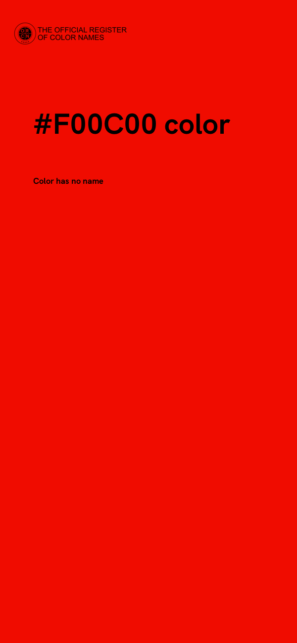 #F00C00 color image