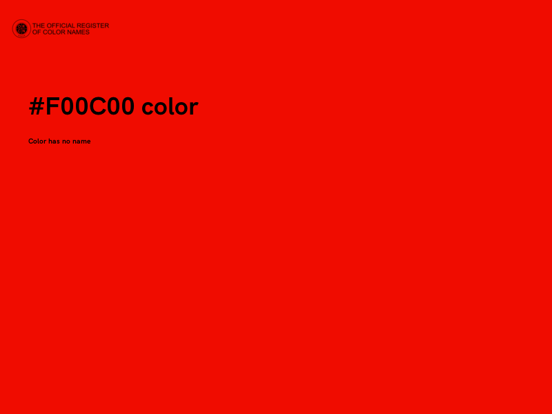 #F00C00 color image