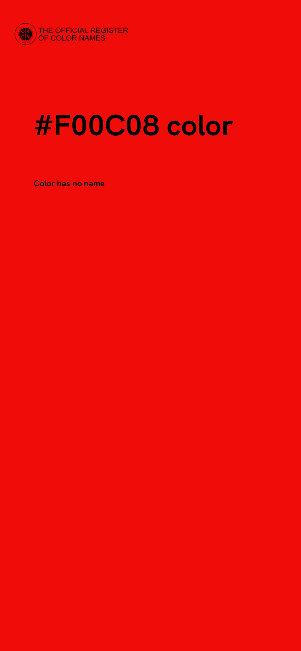 #F00C08 color image