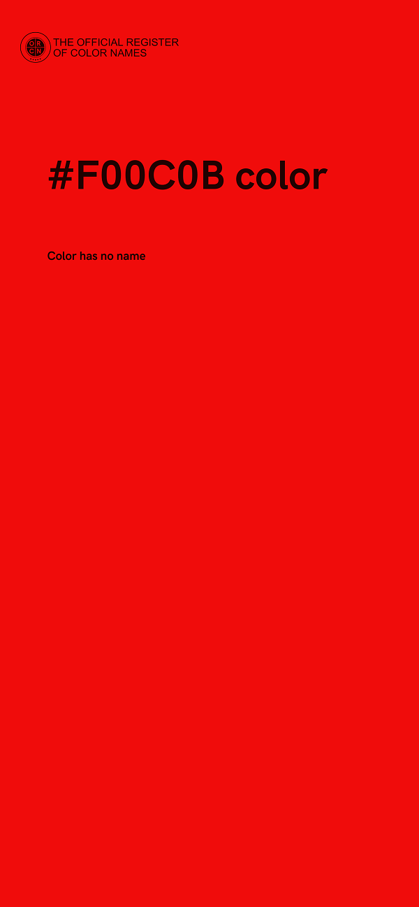 #F00C0B color image
