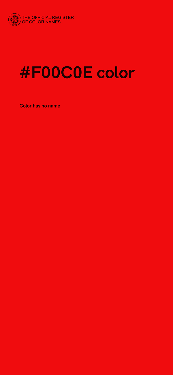 #F00C0E color image