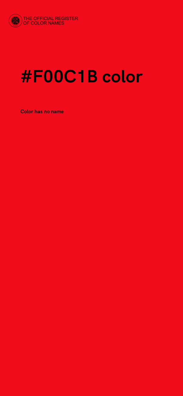 #F00C1B color image