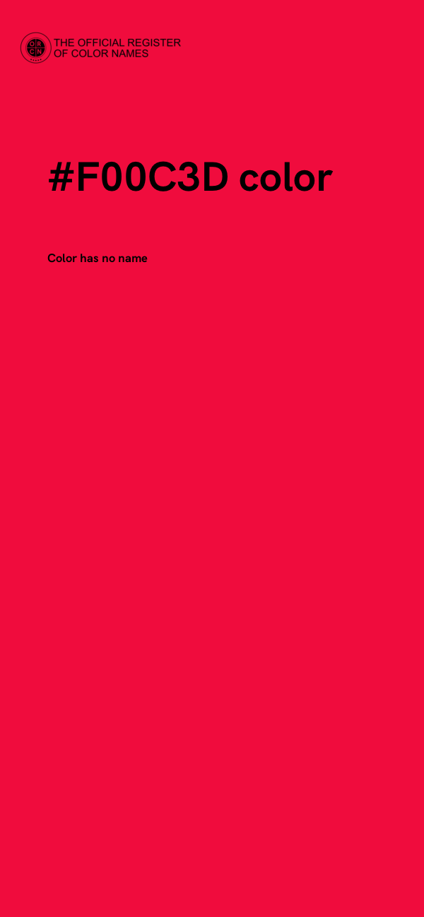 #F00C3D color image