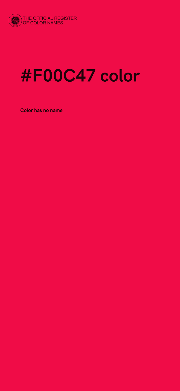 #F00C47 color image