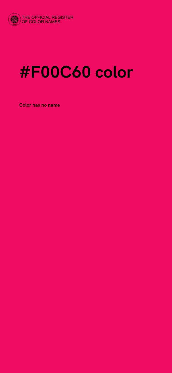 #F00C60 color image
