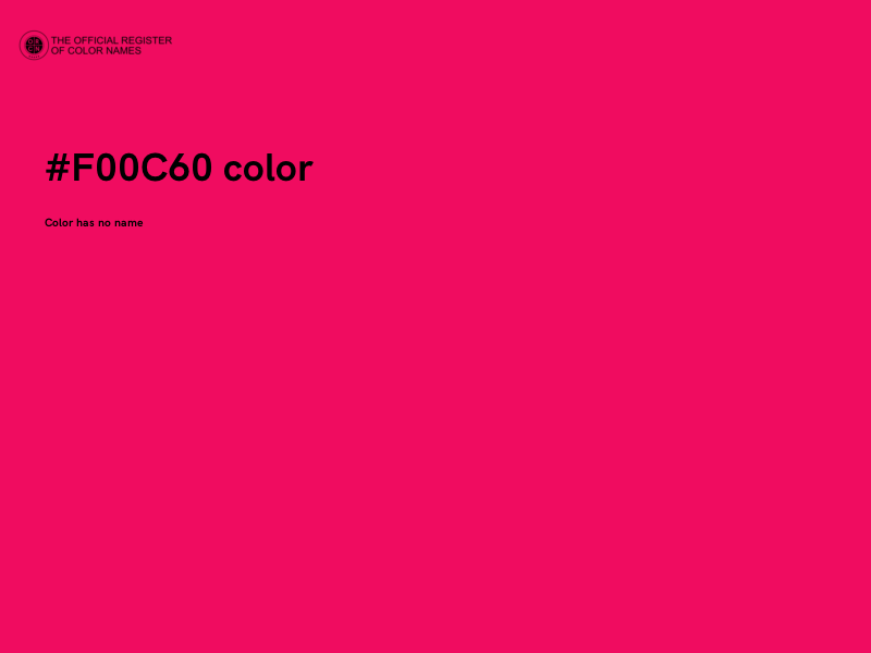 #F00C60 color image