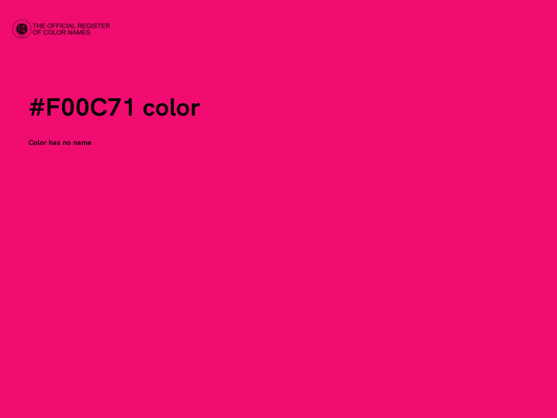 #F00C71 color image