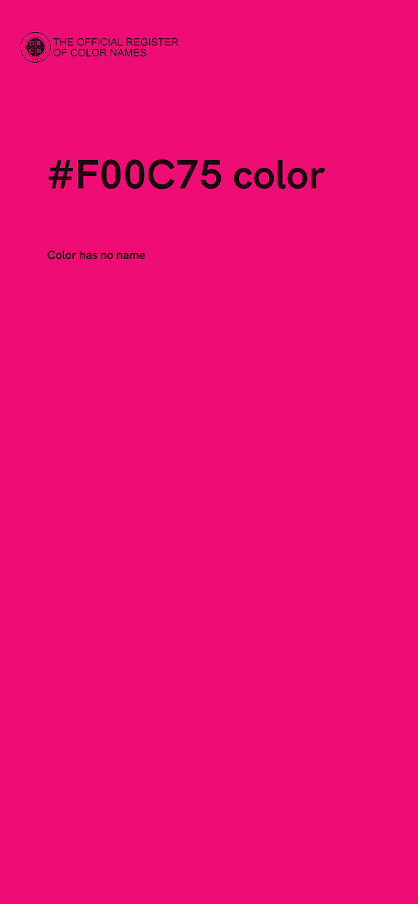 #F00C75 color image