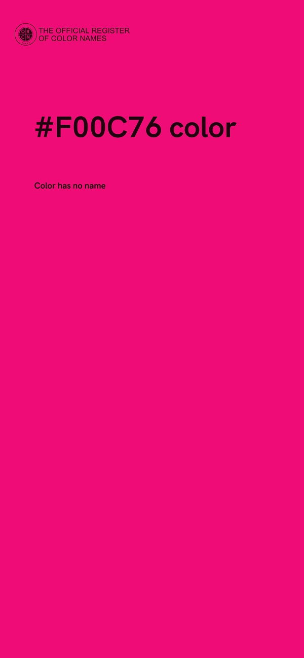 #F00C76 color image