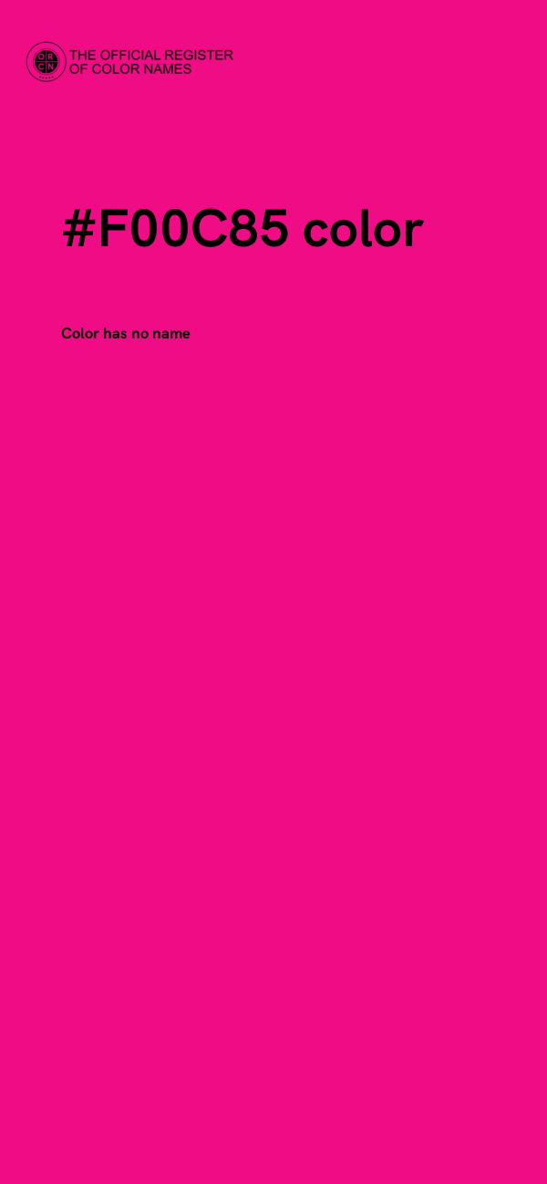#F00C85 color image