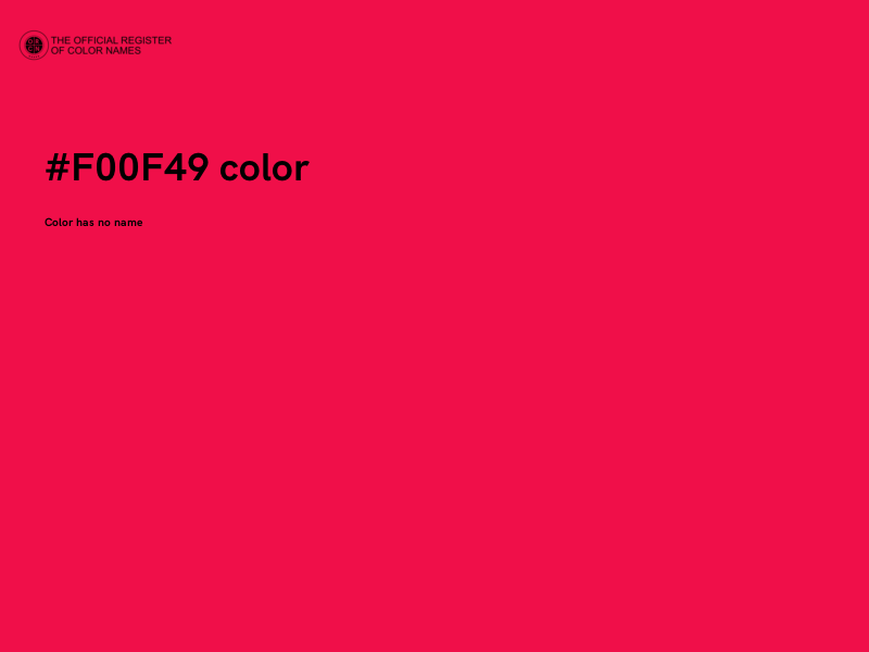 #F00F49 color image