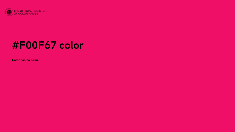 #F00F67 color image