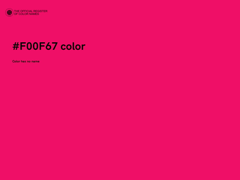 #F00F67 color image