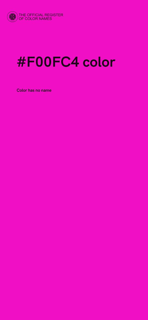 #F00FC4 color image