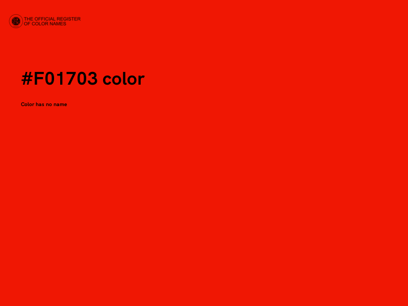 #F01703 color image
