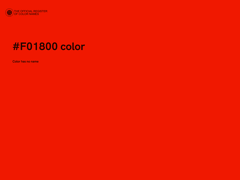 #F01800 color image