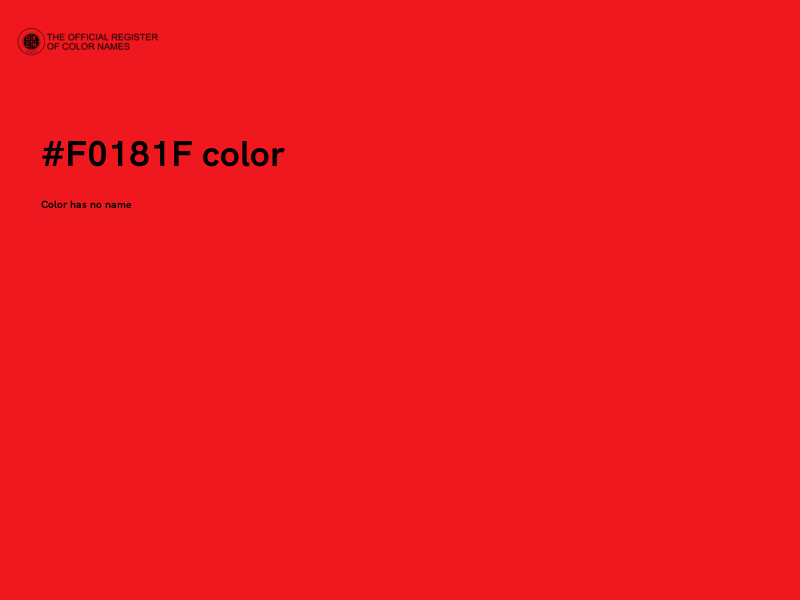 #F0181F color image