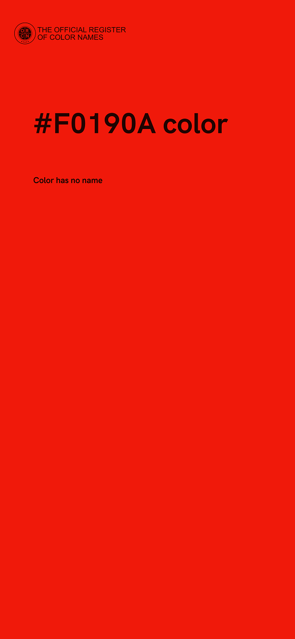 #F0190A color image