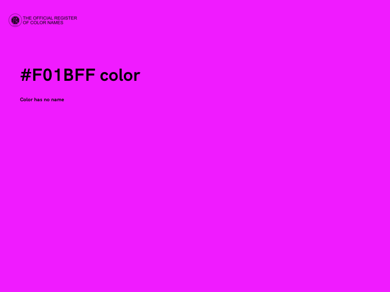 #F01BFF color image