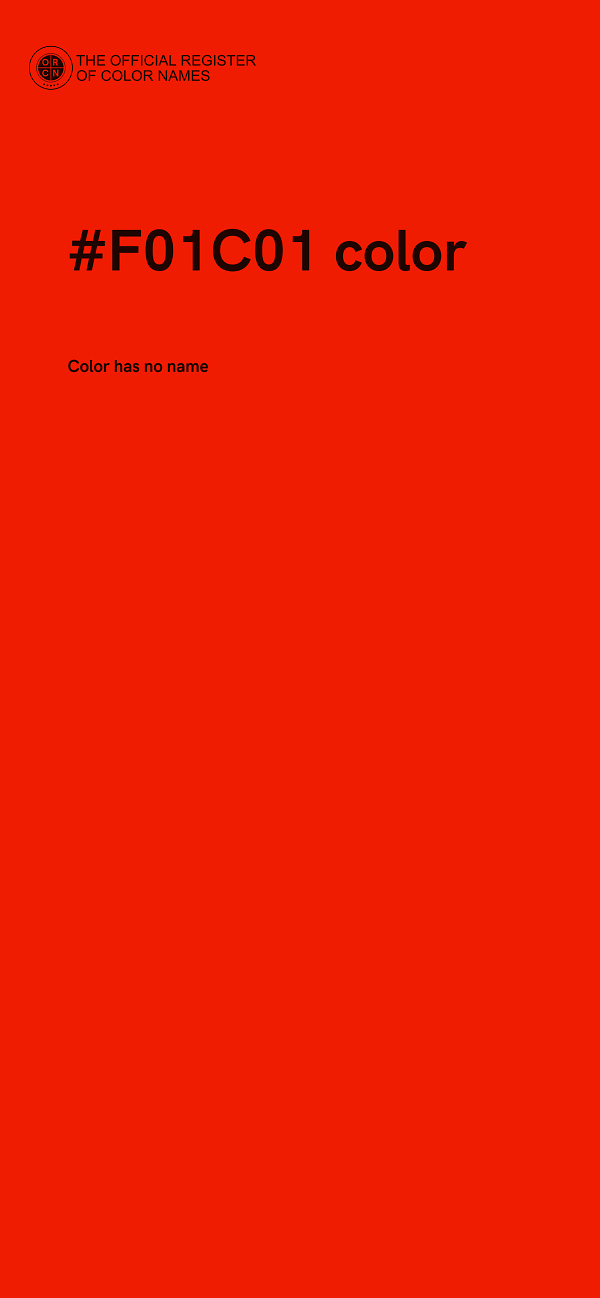 #F01C01 color image
