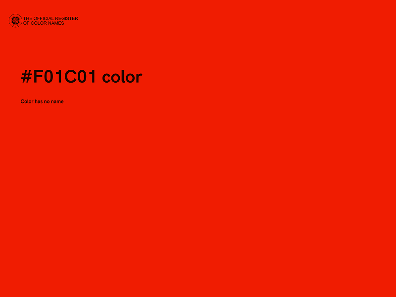 #F01C01 color image