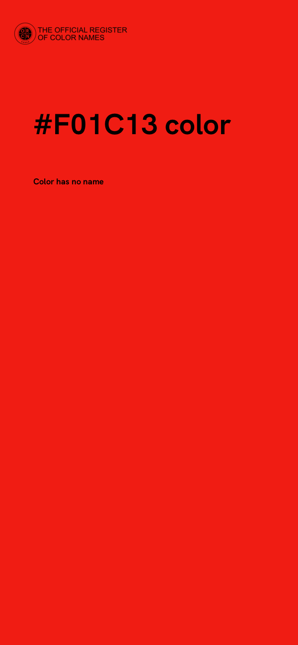 #F01C13 color image