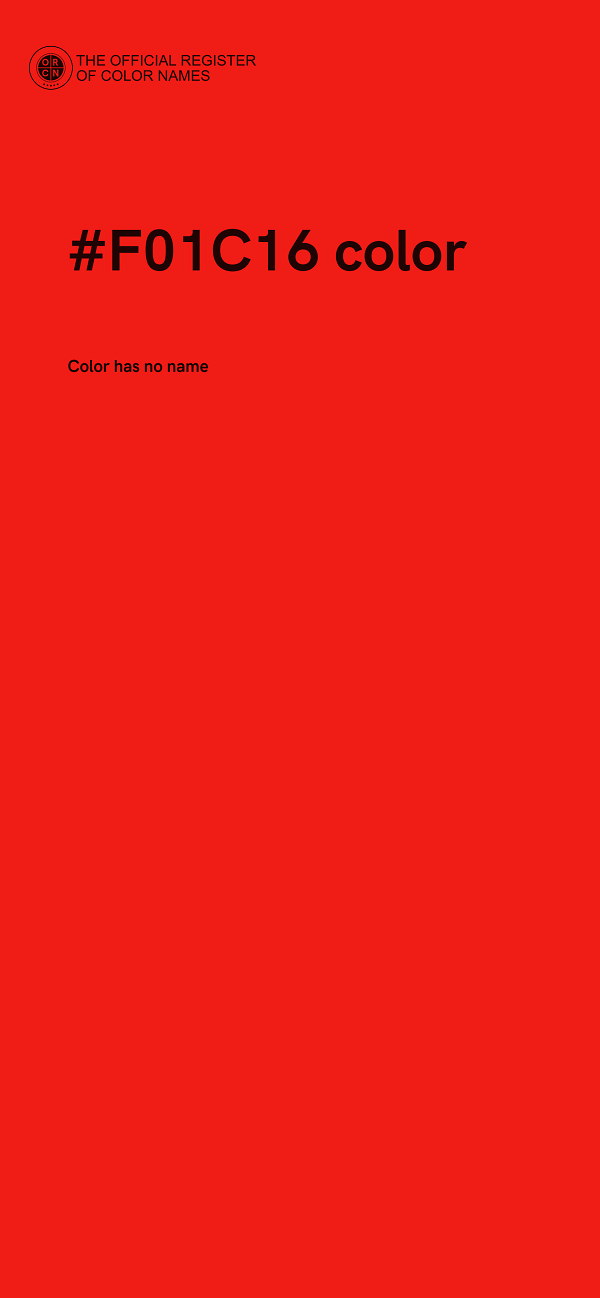 #F01C16 color image