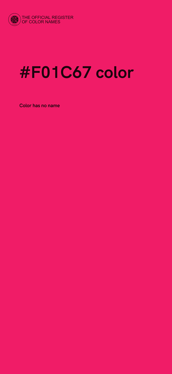 #F01C67 color image