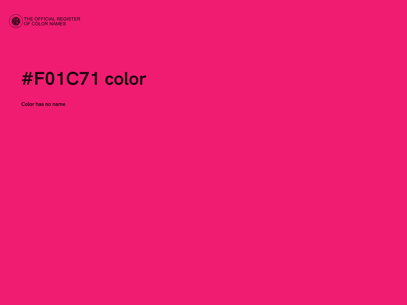 #F01C71 color image