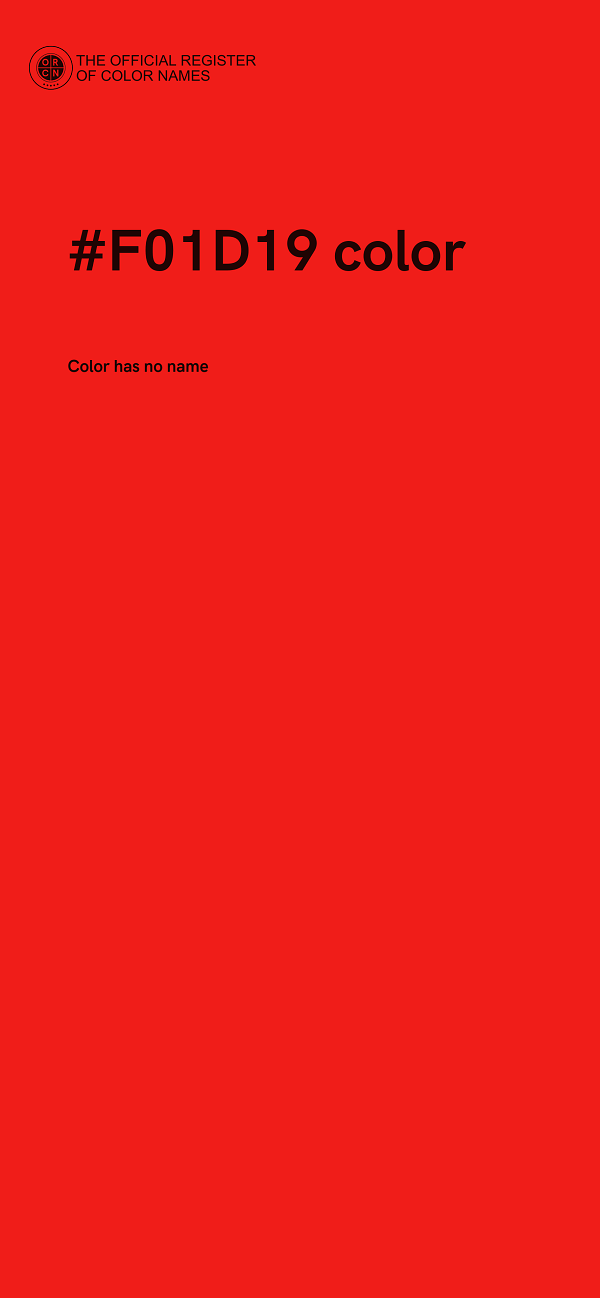 #F01D19 color image