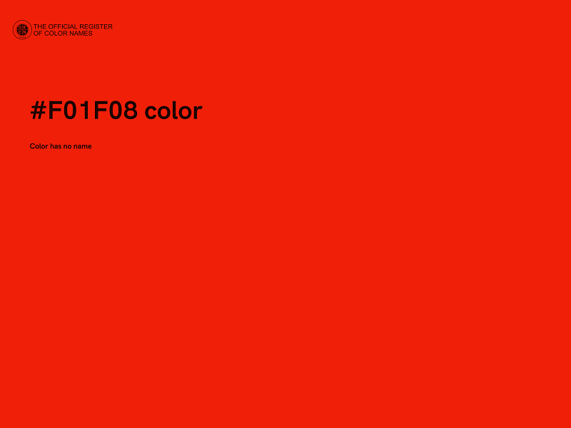 #F01F08 color image