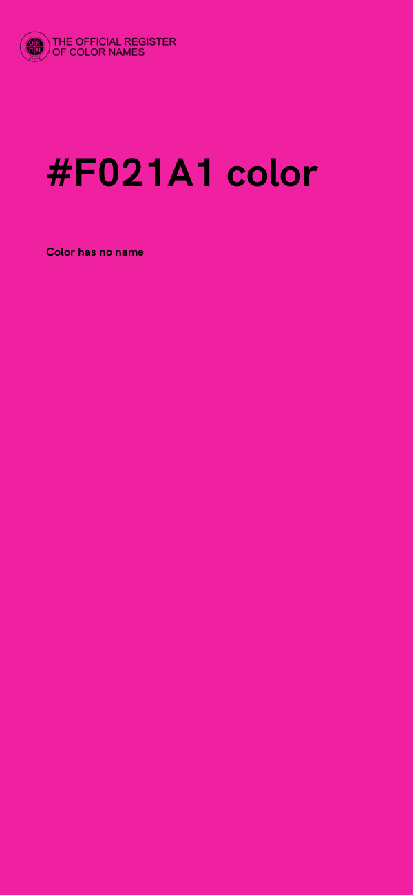 #F021A1 color image