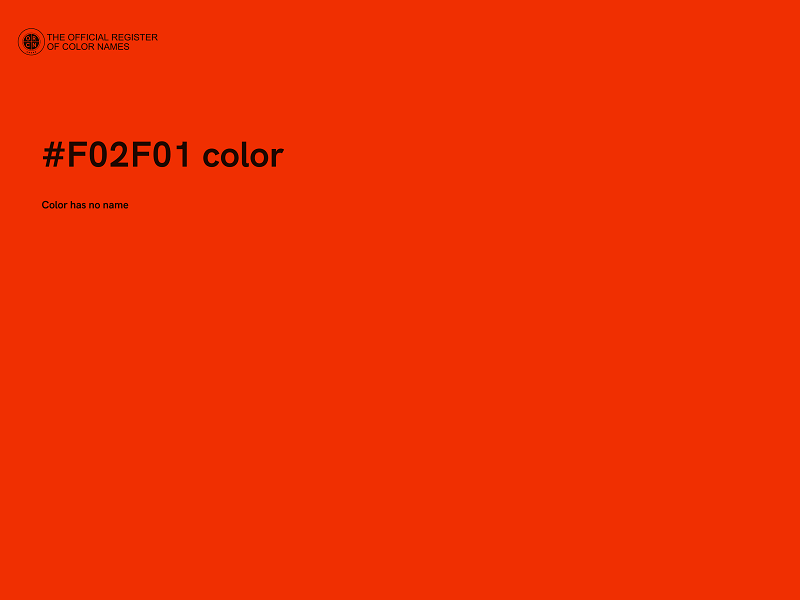 #F02F01 color image